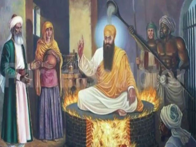 Representation of death of Guru Arjan Dev
